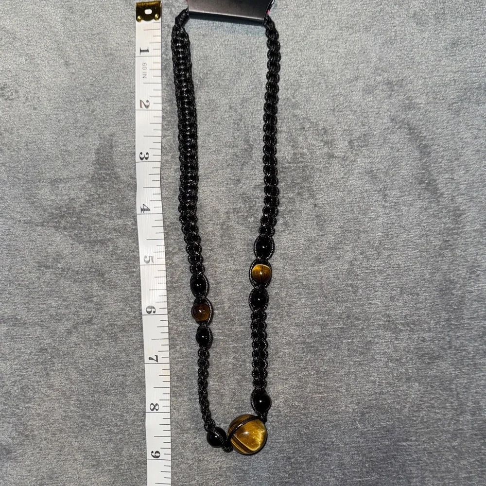 Paparazzi- NWT Black and Brown Tiger Eye Necklace Unisex - Picture 7 of 8